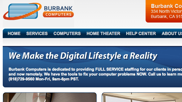 Client Showcase: <br> Burbank Computers